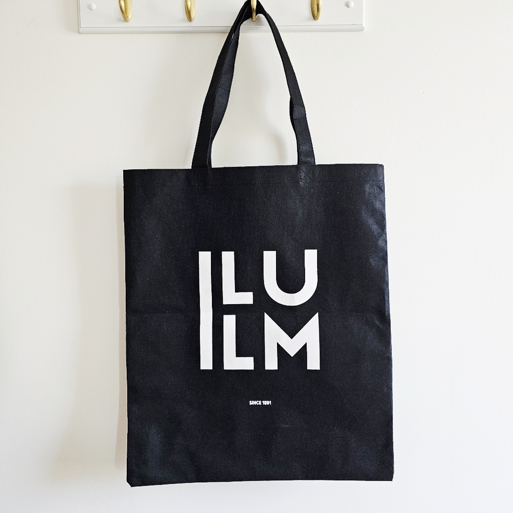 ILLUM Copenhagen Black Tote Bag White Logo Eco Reusable Denmark Chic